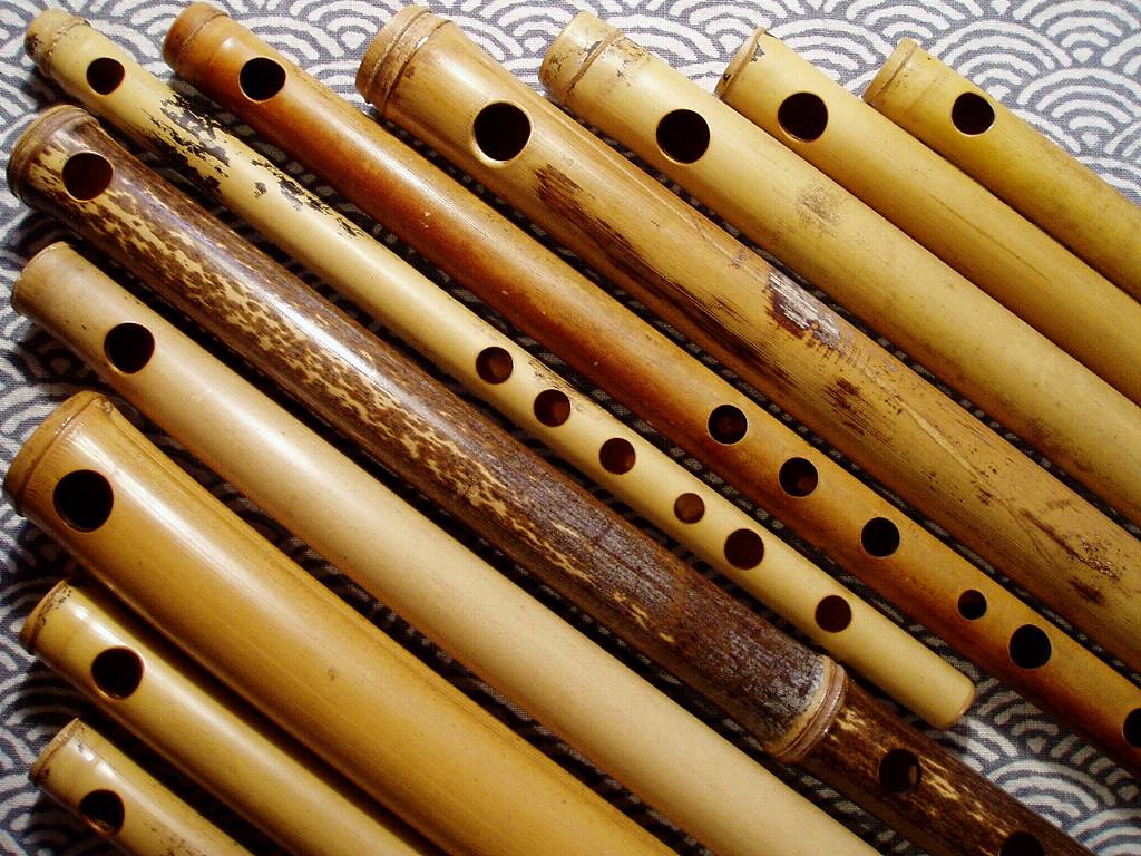 平均律竹横笛「清流のフルート♪水平リシ笛」集合Ｂサイズ